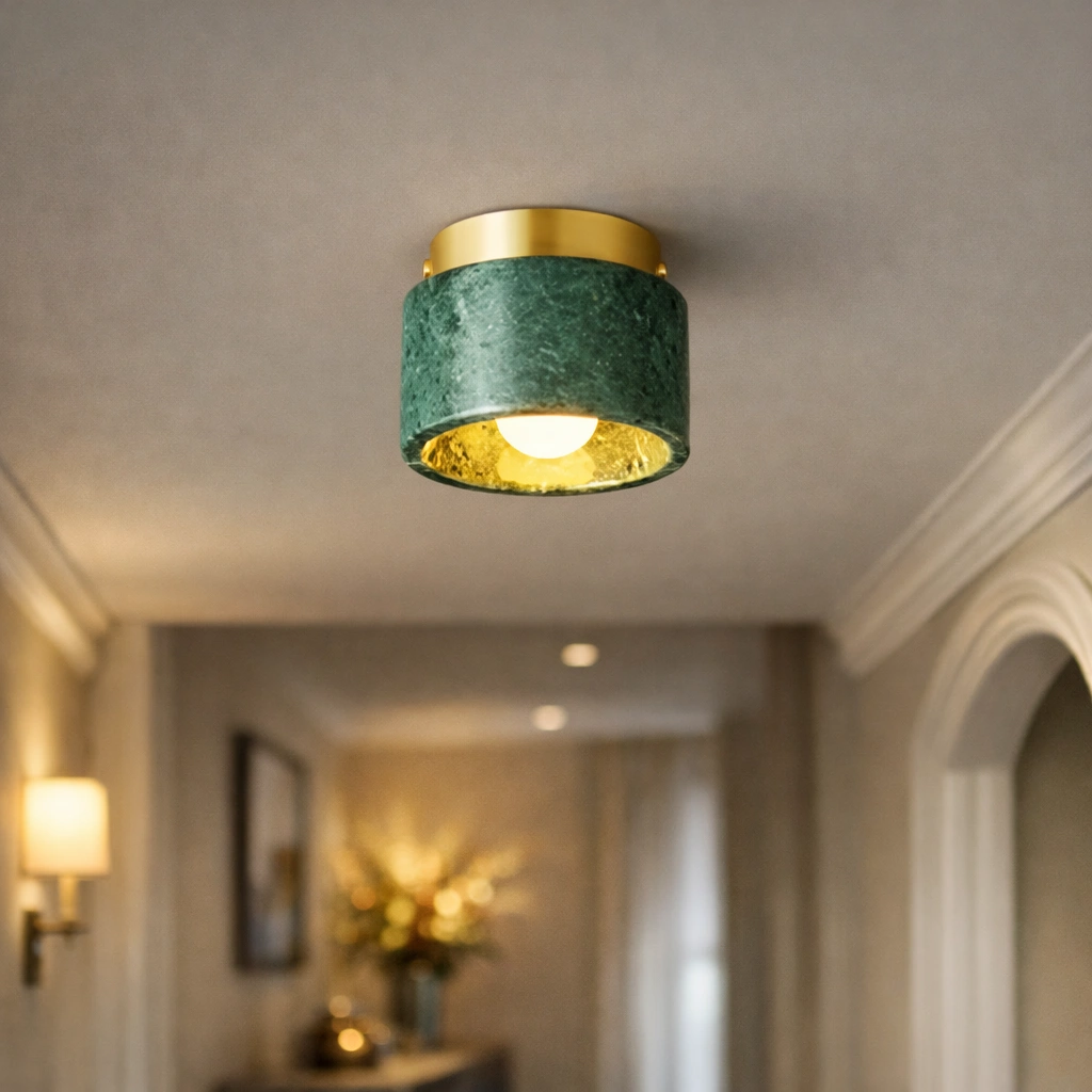 ARCEMORA – Marmurowa Lampa Sufitowa LED | Elegancja Natury i Złota Harmonia Wpro