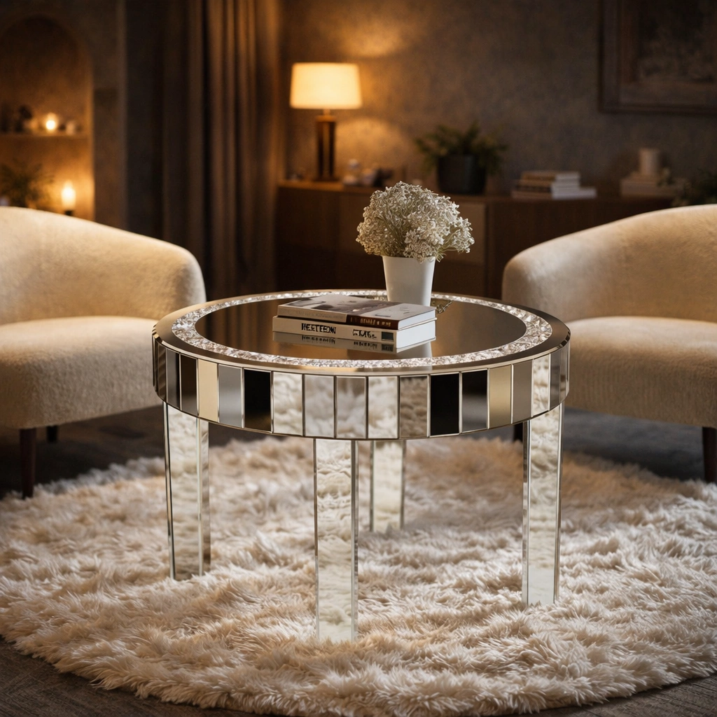 CRYSTALLIA — Luksusowy stolik kawowy glamour z kruszonymi kryształami Blask luks
