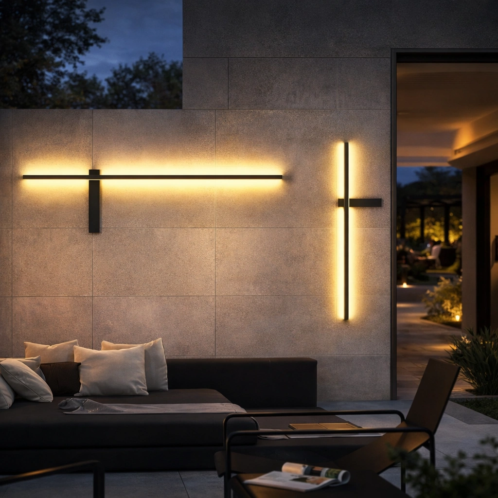 Zenthara – zewnętrzna lampa ścienna LED z aluminium o nowoczesnym designie i nie