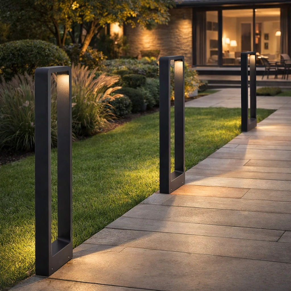 VAREON – Nowoczesna architektoniczna lampa ogrodowa LED w macie czerni